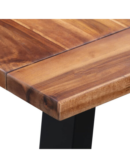 Table à manger Style Industriel en bois d'acacia massif et en verre 180x90x75 cm {attributes} Table à manger Style Industriel en bois d'acacia massif et en verre 180x90x75 cm {attributes}