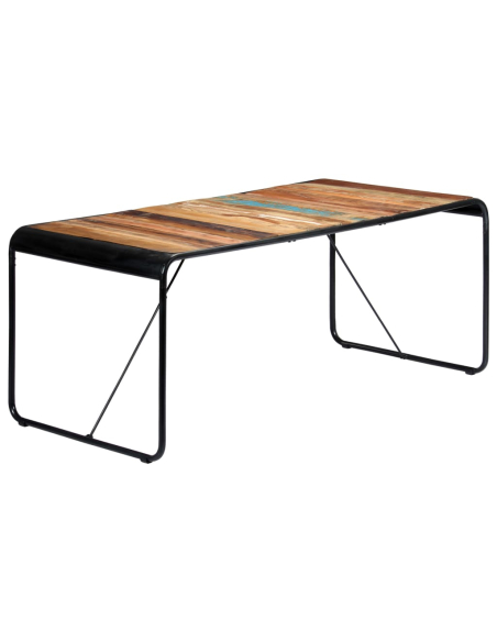 Table à manger Style Industriel en bois de récupération massif Multicolore 180 x 90 x 76 cm {attributes}