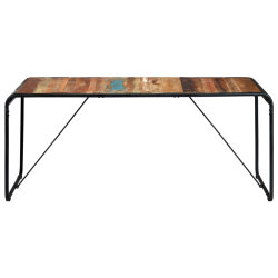 Table à manger Style Industriel en bois de récupération massif Multicolore 180 x 90 x 76 cm {attributes} 2