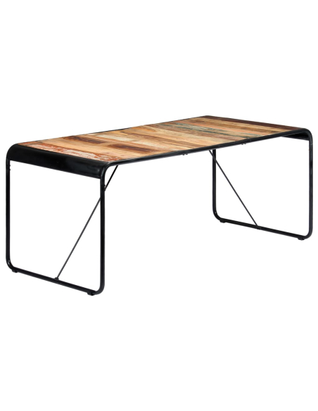 Table à manger Style Industriel en bois de récupération massif Multicolore 180 x 90 x 76 cm {attributes}