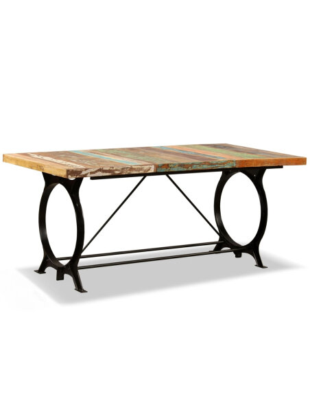 Table à manger Style Industriel en bois de récupération massif 180 cm {attributes} Table à manger Style Industriel en bois de récupération massif 180 cm {attributes}