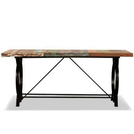 Table à manger Style Industriel en bois de récupération massif 180 cm {attributes}