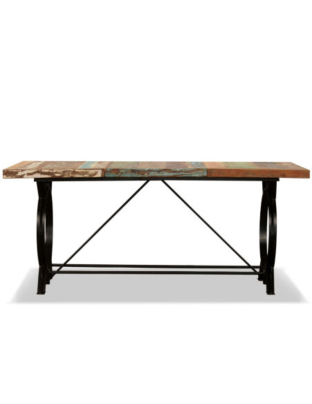 Table à manger Style Industriel en bois de récupération massif 180 cm {attributes} Table à manger Style Industriel en bois de récupération massif 180 cm {attributes}