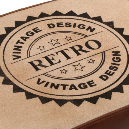 Tabourets de bar Industriel / Rétro - Vintage en lot de 2 avec cadre en métal et revêtement en cuir Brun 44 x 37.5 x 78 cm {attr