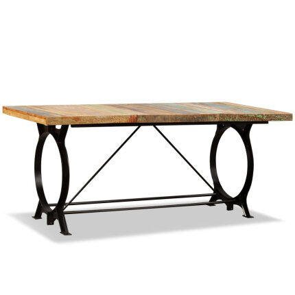 Table à manger Style Industriel en bois de récupération massif 180 cm {attributes}