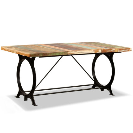 Table à manger Style Industriel en bois de récupération massif 180 cm {attributes}