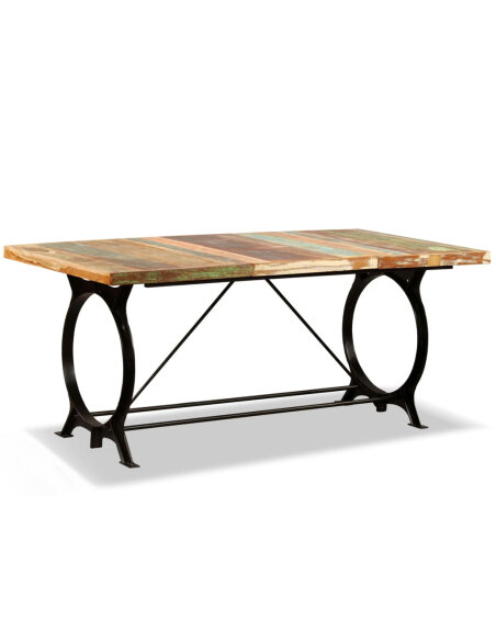 Table à manger Style Industriel en bois de récupération massif 180 cm {attributes} Table à manger Style Industriel en bois de récupération massif 180 cm {attributes}