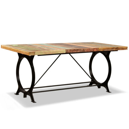 Table à manger Style Industriel en bois de récupération massif 180 cm {attributes}