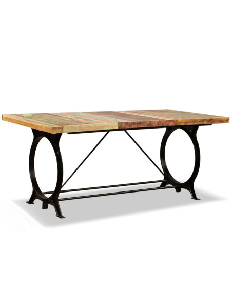 Table à manger Style Industriel en bois de récupération massif 180 cm {attributes} Table à manger Style Industriel en bois de récupération massif 180 cm {attributes}