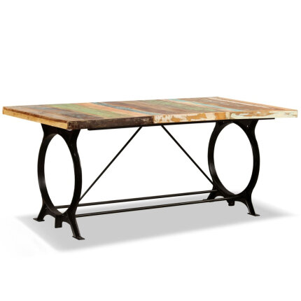 Table à manger Style Industriel en bois de récupération massif 180 cm {attributes}