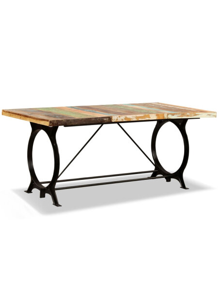 Table à manger Style Industriel en bois de récupération massif 180 cm {attributes} Table à manger Style Industriel en bois de récupération massif 180 cm {attributes}