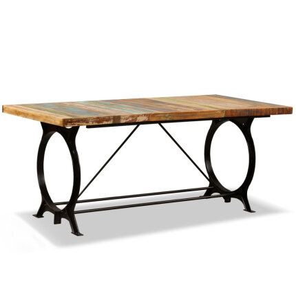 Table à manger Style Industriel en bois de récupération massif 180 cm {attributes}