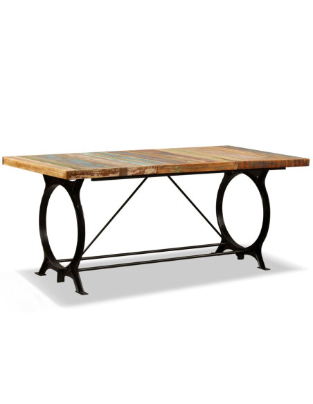 Table à manger Style Industriel en bois de récupération massif 180 cm {attributes} Table à manger Style Industriel en bois de récupération massif 180 cm {attributes}