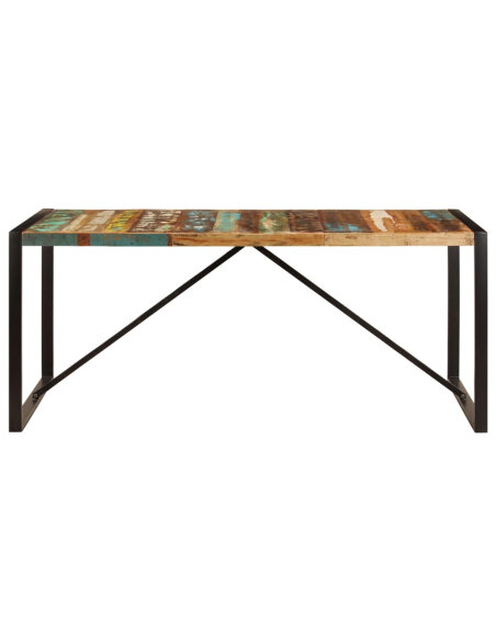 Table salle à manger Style Industriel en bois de pin massif Multicolore 180 x 90 x 75 cm {attributes} Table salle à manger Style Industriel en bois de pin massif Multicolore 180 x 90 x 75 cm {attributes}