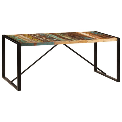 Table salle à manger Style Industriel en bois de pin massif Multicolore 180 x 90 x 75 cm {attributes}