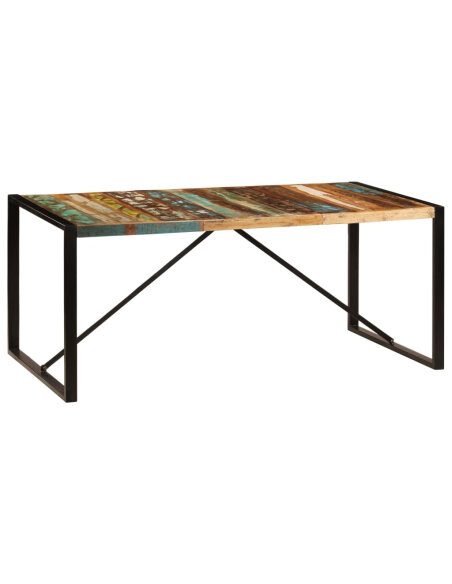 Table salle à manger Style Industriel en bois de pin massif Multicolore 180 x 90 x 75 cm {attributes} Table salle à manger Style Industriel en bois de pin massif Multicolore 180 x 90 x 75 cm {attributes}