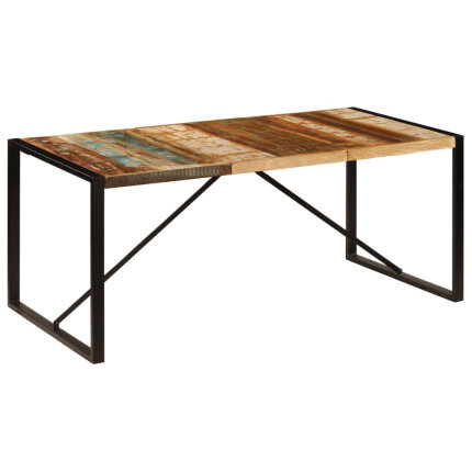 Table salle à manger Style Industriel en bois de pin massif Multicolore 180 x 90 x 75 cm {attributes}