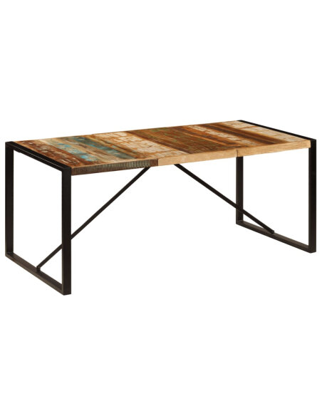 Table salle à manger Style Industriel en bois de pin massif Multicolore 180 x 90 x 75 cm {attributes} Table salle à manger Style Industriel en bois de pin massif Multicolore 180 x 90 x 75 cm {attributes}