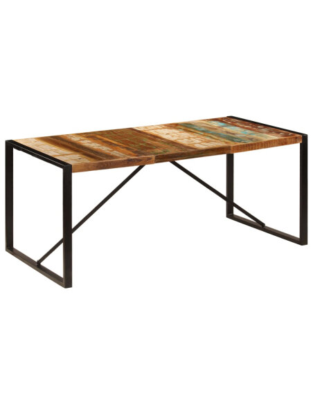 Table salle à manger Style Industriel en bois de pin massif Multicolore 180 x 90 x 75 cm {attributes} Table salle à manger Style Industriel en bois de pin massif Multicolore 180 x 90 x 75 cm {attributes}