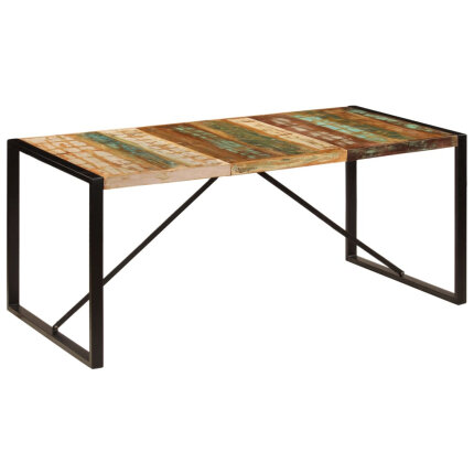 Table salle à manger Style Industriel en bois de pin massif Multicolore 180 x 90 x 75 cm {attributes}