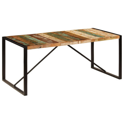 Table salle à manger Style Industriel en bois de pin massif Multicolore 180 x 90 x 75 cm {attributes}