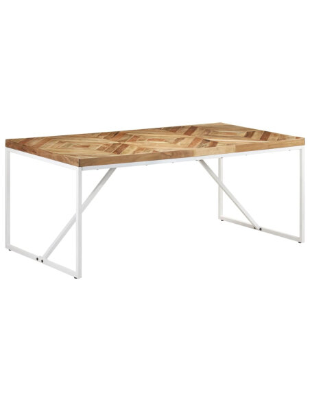 Table à manger Style Industriel en bois massif d'acacia et de manguier 180 x 90 x 76 cm {attributes}