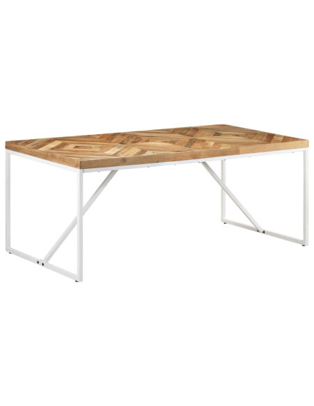 Table à manger Style Industriel en bois massif d'acacia et de manguier 180 x 90 x 76 cm {attributes}