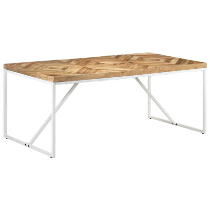 Table à manger Style Industriel en bois massif d'acacia et de manguier 180 x 90 x 76 cm {attributes}