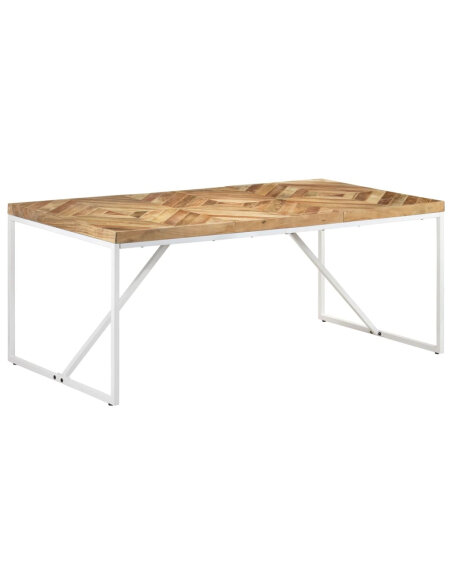 Table à manger Style Industriel en bois massif d'acacia et de manguier 180 x 90 x 76 cm {attributes}