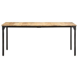 Table à manger Style Industriel en bois de manguier brut 180 x 90 x 76 cm {attributes} 2