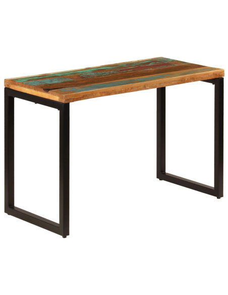 Table à manger Style Industriel en bois de récupération massif et acier 115x55x76cm {attributes}