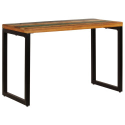 Table à manger Style Industriel en bois de récupération massif et acier 115x55x76cm {attributes} 2