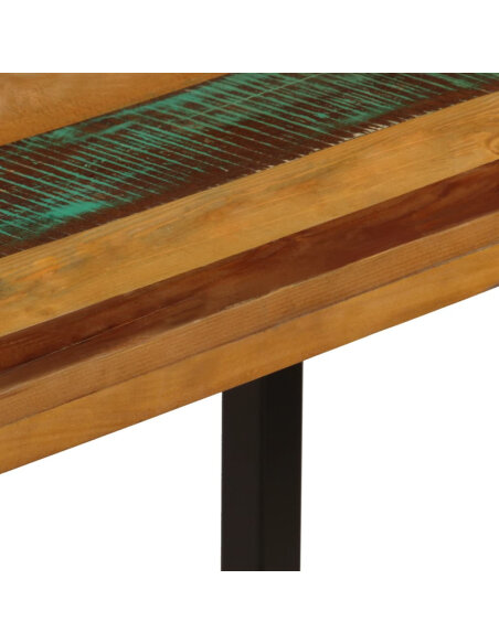Table à manger Style Industriel en bois de récupération massif et acier 115x55x76cm {attributes}