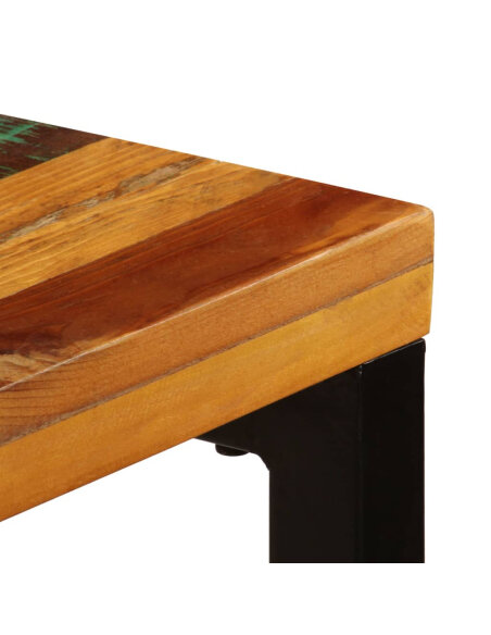 Table à manger Style Industriel en bois de récupération massif et acier 115x55x76cm {attributes}