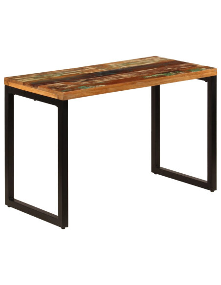 Table à manger Style Industriel en bois de récupération massif et acier 115x55x76cm {attributes}