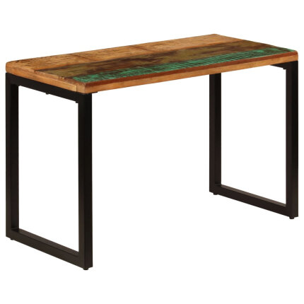Table à manger Style Industriel en bois de récupération massif et acier 115x55x76cm {attributes}