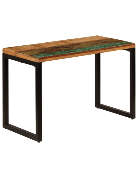 Table à manger Style Industriel en bois de récupération massif et acier 115x55x76cm {attributes}