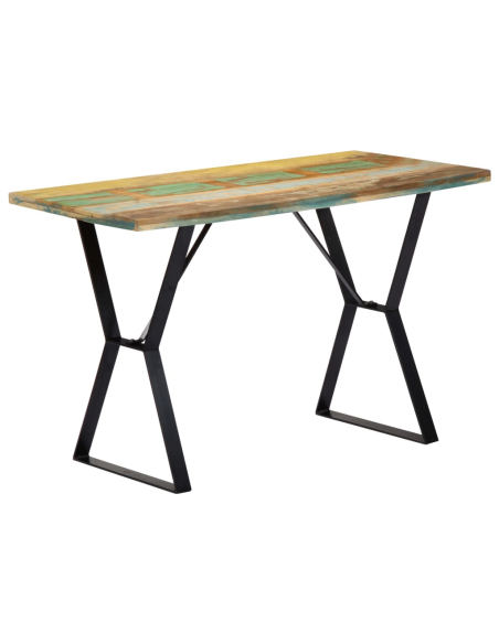 Table à manger Style Industriel en bois de récupération massif Multicolore 120 x 60 x 76 cm {attributes}