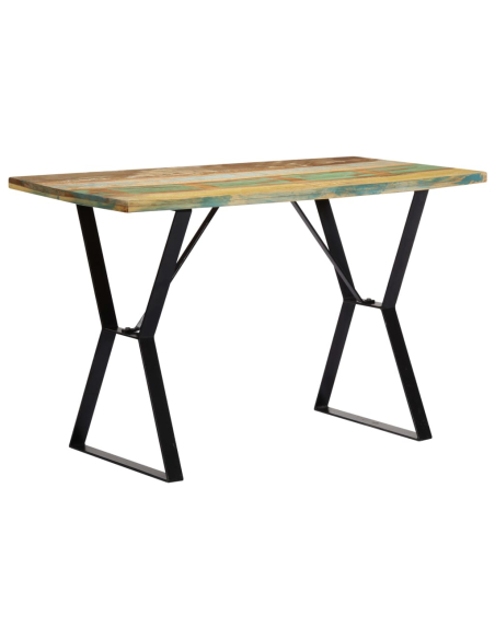 Table à manger Style Industriel en bois de récupération massif Multicolore 120 x 60 x 76 cm {attributes}