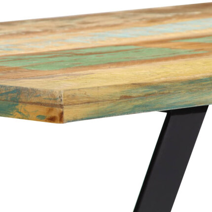 Table à manger Style Industriel en bois de récupération massif Multicolore 120 x 60 x 76 cm {attributes}