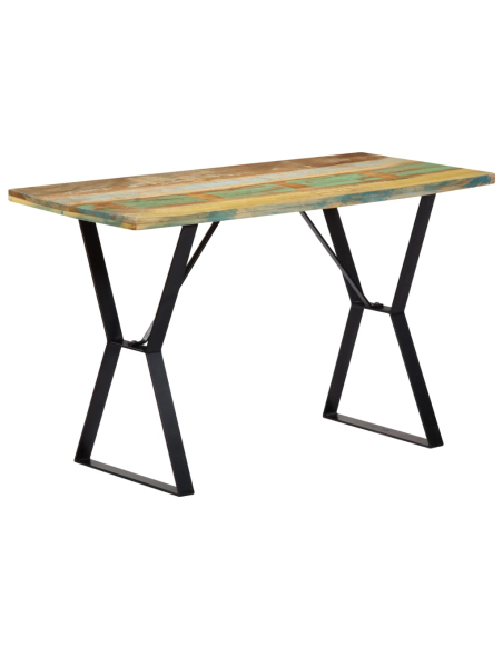 Table à manger Style Industriel en bois de récupération massif Multicolore 120 x 60 x 76 cm {attributes}