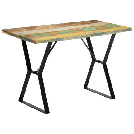 Table à manger Style Industriel en bois de récupération massif Multicolore 120 x 60 x 76 cm {attributes}