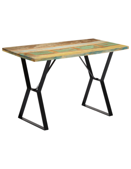 Table à manger Style Industriel en bois de récupération massif Multicolore 120 x 60 x 76 cm {attributes}