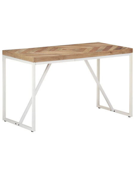 Table à manger Style Industriel en bois massif d'acacia et de manguier 120 x 60 x 76 cm {attributes} Table à manger Style Industriel en bois massif d'acacia et de manguier 120 x 60 x 76 cm {attributes}