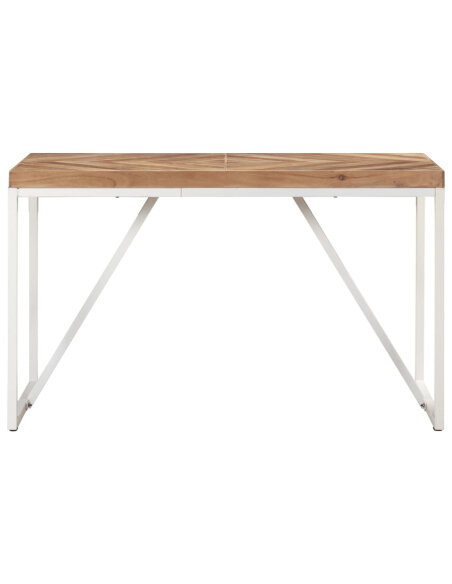 Table à manger Style Industriel en bois massif d'acacia et de manguier 120 x 60 x 76 cm {attributes} Table à manger Style Industriel en bois massif d'acacia et de manguier 120 x 60 x 76 cm {attributes}