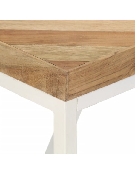 Table à manger Style Industriel en bois massif d'acacia et de manguier 120 x 60 x 76 cm {attributes} Table à manger Style Industriel en bois massif d'acacia et de manguier 120 x 60 x 76 cm {attributes}