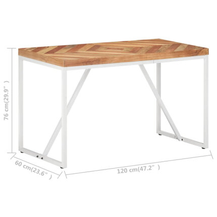 Table à manger Style Industriel en bois massif d'acacia et de manguier 120 x 60 x 76 cm {attributes}