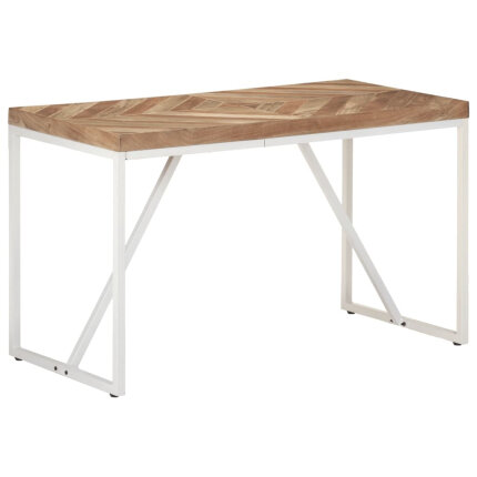 Table à manger Style Industriel en bois massif d'acacia et de manguier 120 x 60 x 76 cm {attributes}