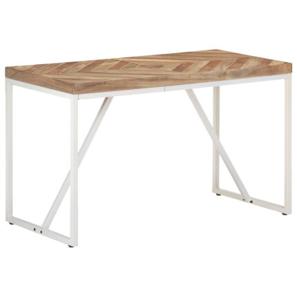 Table à manger Style Industriel en bois massif d'acacia et de manguier 120 x 60 x 76 cm {attributes}