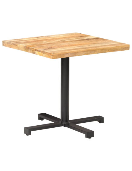 Table de bistro Style Industriel carrée en bois de manguier brut 80 x 80 x 75 cm {attributes} Table de bistro Style Industriel carrée en bois de manguier brut 80 x 80 x 75 cm {attributes}